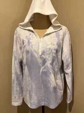 ❤️ Horses Artisans Qtr-Zip Sweatshirt with Blue Sepia image of horses, size M